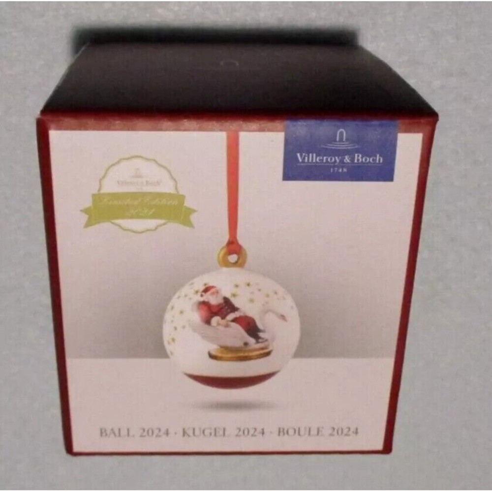 VILLEROY & BOCH 2024 Dated LE Annual Ball Christmas Ornament~Santa Carousel~ NIB